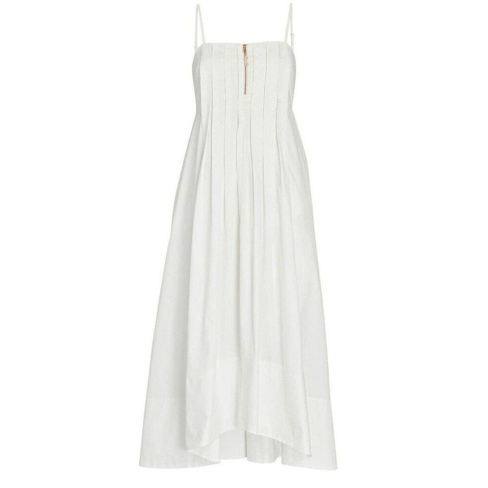 Alemais Selene White Organic Cotton Midi Dress Size 6 - Picture 4 of 12
